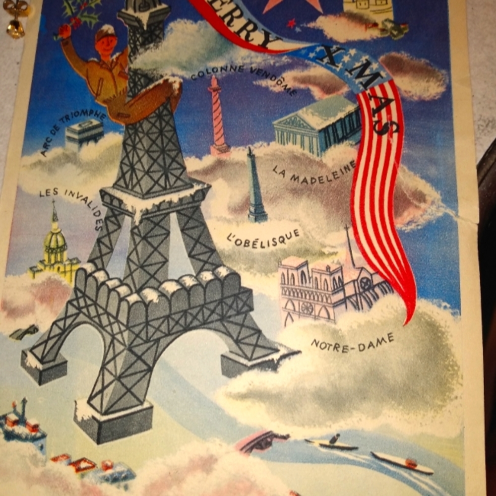 Vintage Army Christmas postcard